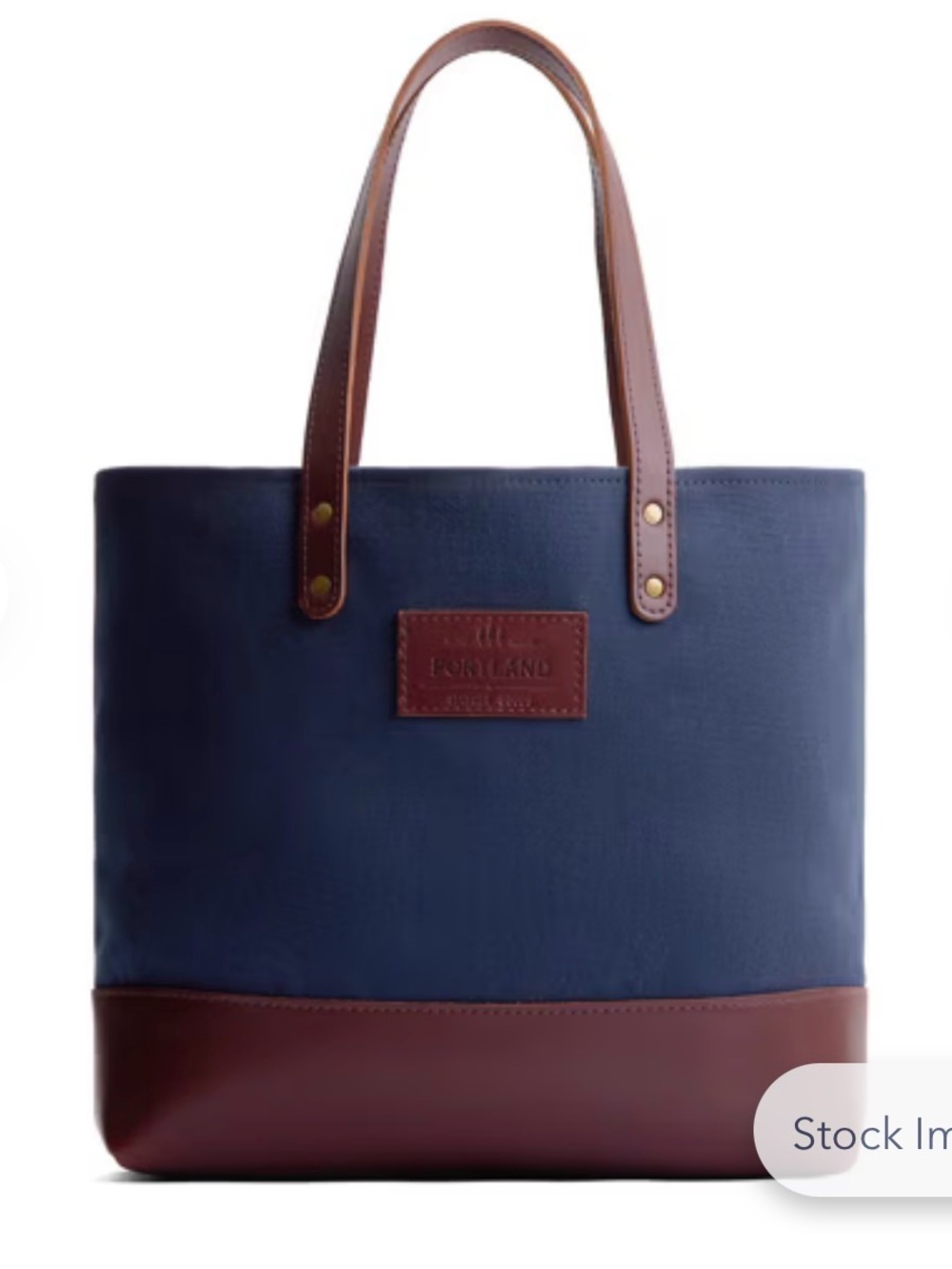 NWT Big Big Tote Portland Leather Navy Canvas with Brown Leather Trim - Sold Out
